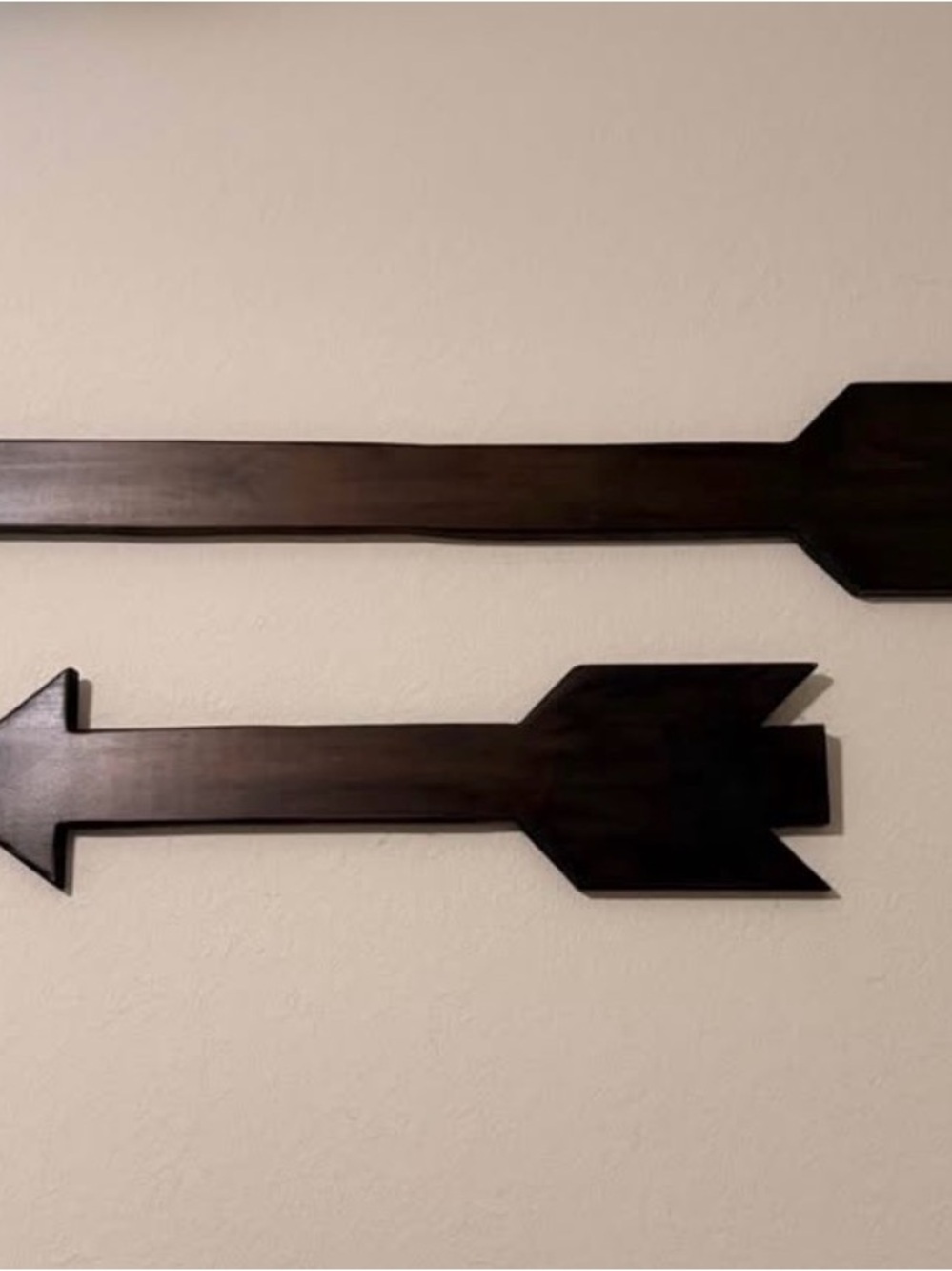 Dark Wood Arrow Wall Decor - Home Accent